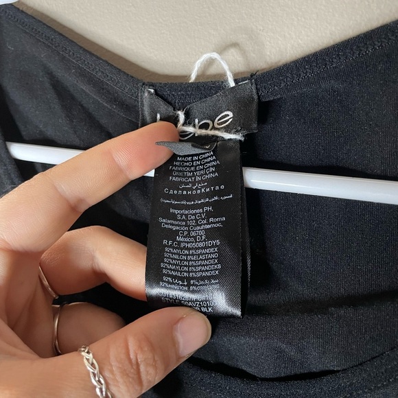 Bebe Black Dress Fishnet Detail Size M/L - Picture 3 of 5